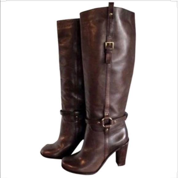 COACH Ellie Equestrian Riding Brown Leather Boots
